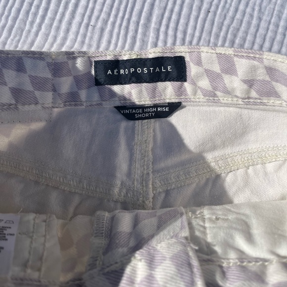 Aero Purple and White Checkered Hi-Rise Denim Size 000R - Picture 6 of 6